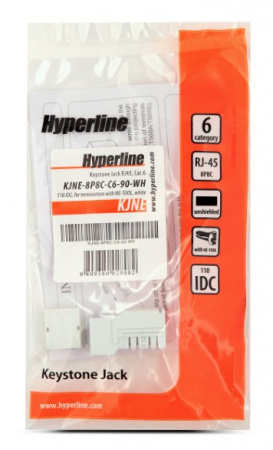 Hyperline KJNE-8P8C-C6-90-WH Вставка Keystone Jack RJ-45(8P8C), категория 6 Фото