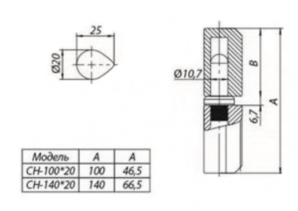 Tantos CH-140*20 Петля приварная с фасками Фото