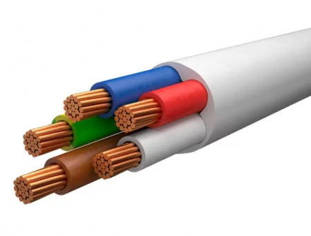 Провод соединительный ПВС 5х0,75 мм² 150 м белый ГОСТ 7399-97 Фото
