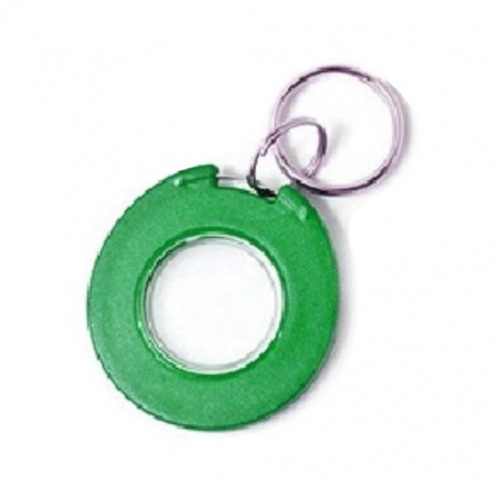 Брелок Mifare IL-08MGT, 1K,  с кольцом, зелёный с прозрачной серединой Фото