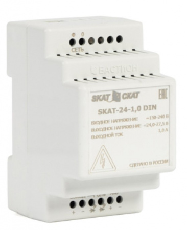 SKAT-24-1.0 DIN источник питания 24В 1,3А АКБ внеш. 2х4,5-12Ач ток заряда 1,0–Iнагр. Фото